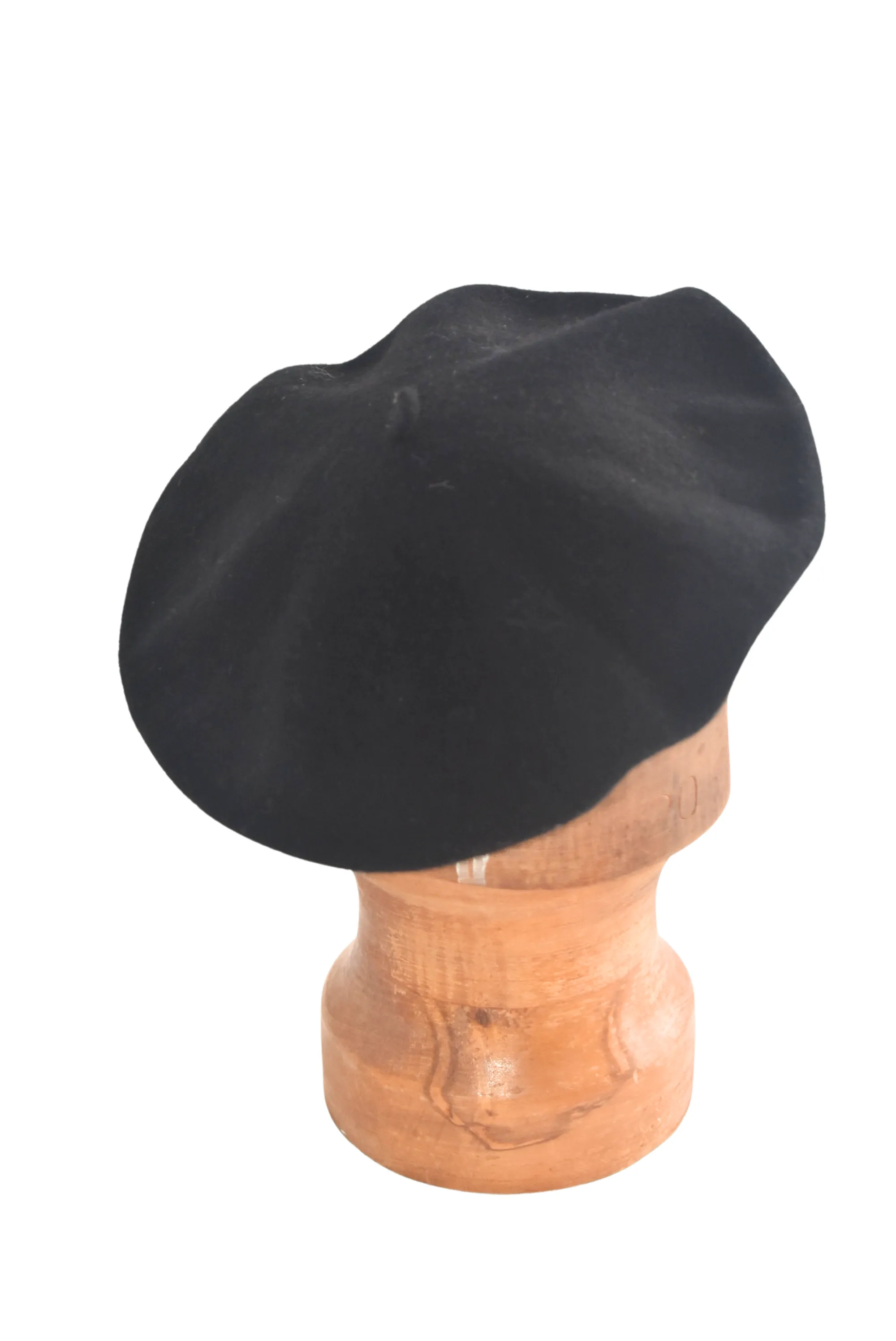 Sleek black felt beret
