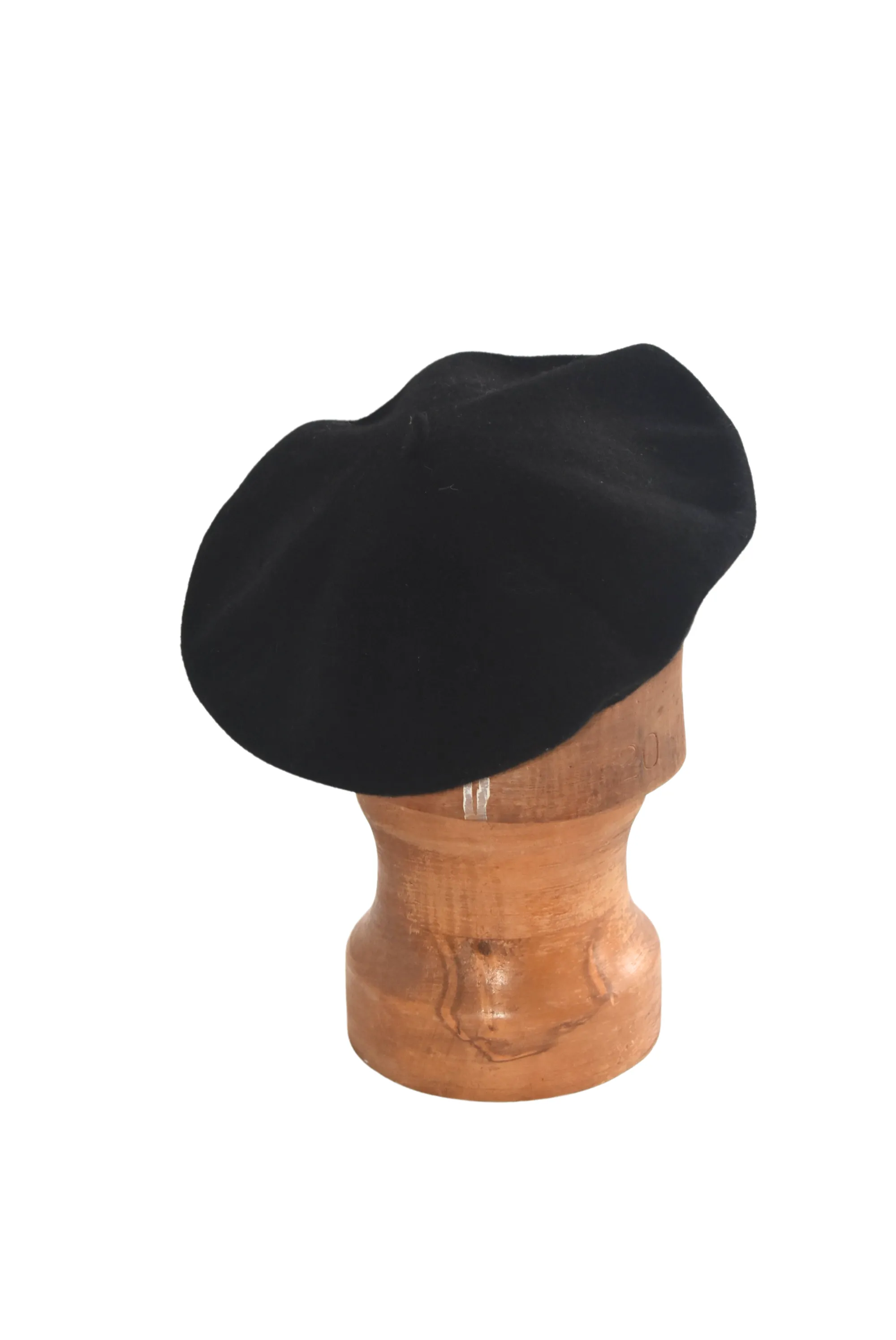 Sleek black felt beret
