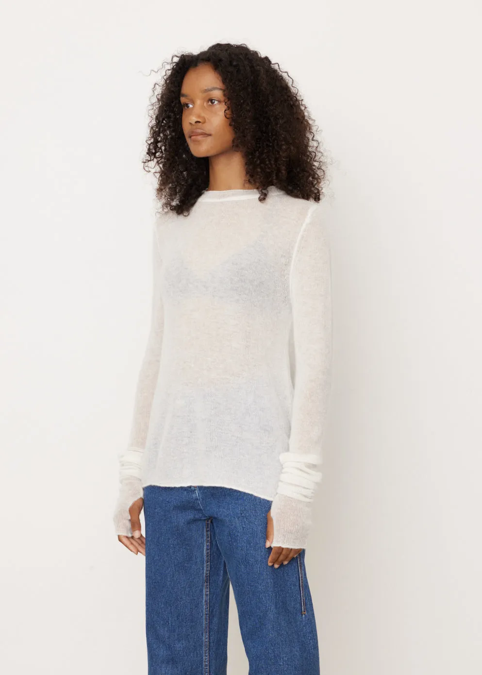 Sleek Mohair Knit Top