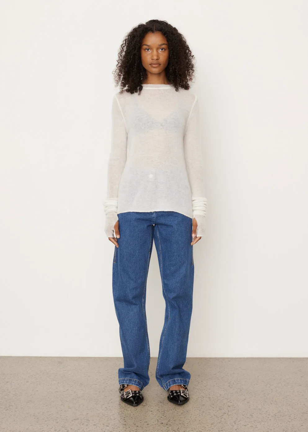 Sleek Mohair Knit Top