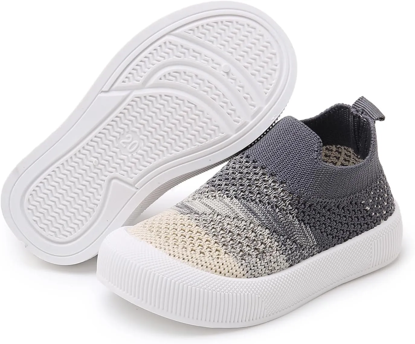 SOFMUO Baby Boys Girls Toddler Sneakers Kids Lightweight Knit Walking Shoes Mesh Breathable Tennis Trainers Shoe 1-3 Yrs