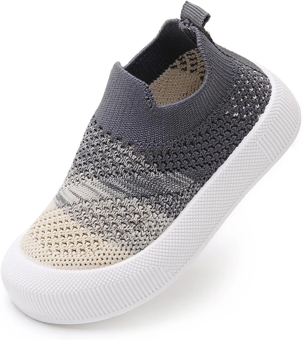 SOFMUO Baby Boys Girls Toddler Sneakers Kids Lightweight Knit Walking Shoes Mesh Breathable Tennis Trainers Shoe 1-3 Yrs