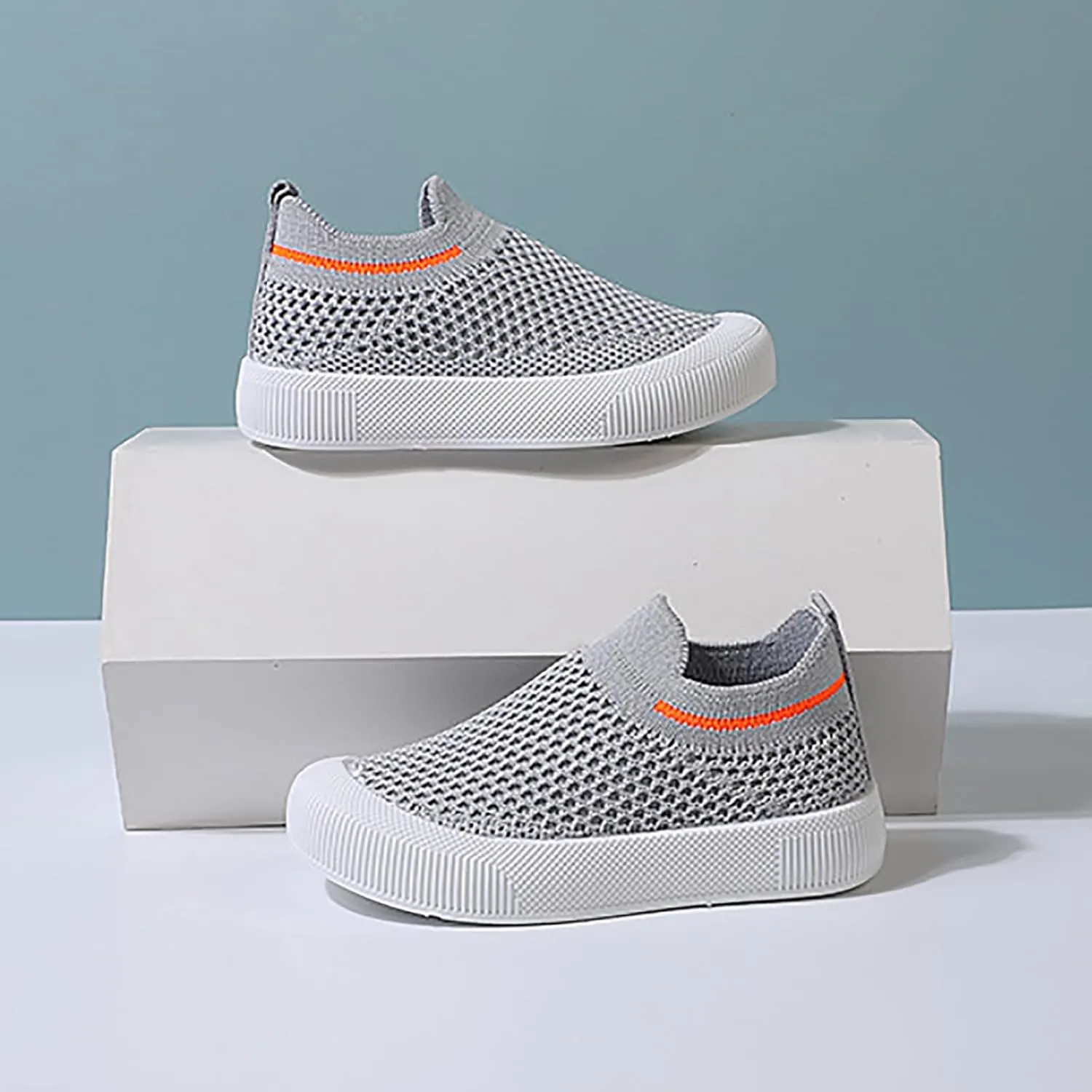 SOFMUO Baby Boys Girls Toddler Sneakers Kids Lightweight Knit Walking Shoes Mesh Breathable Tennis Trainers Shoe 1-3 Yrs