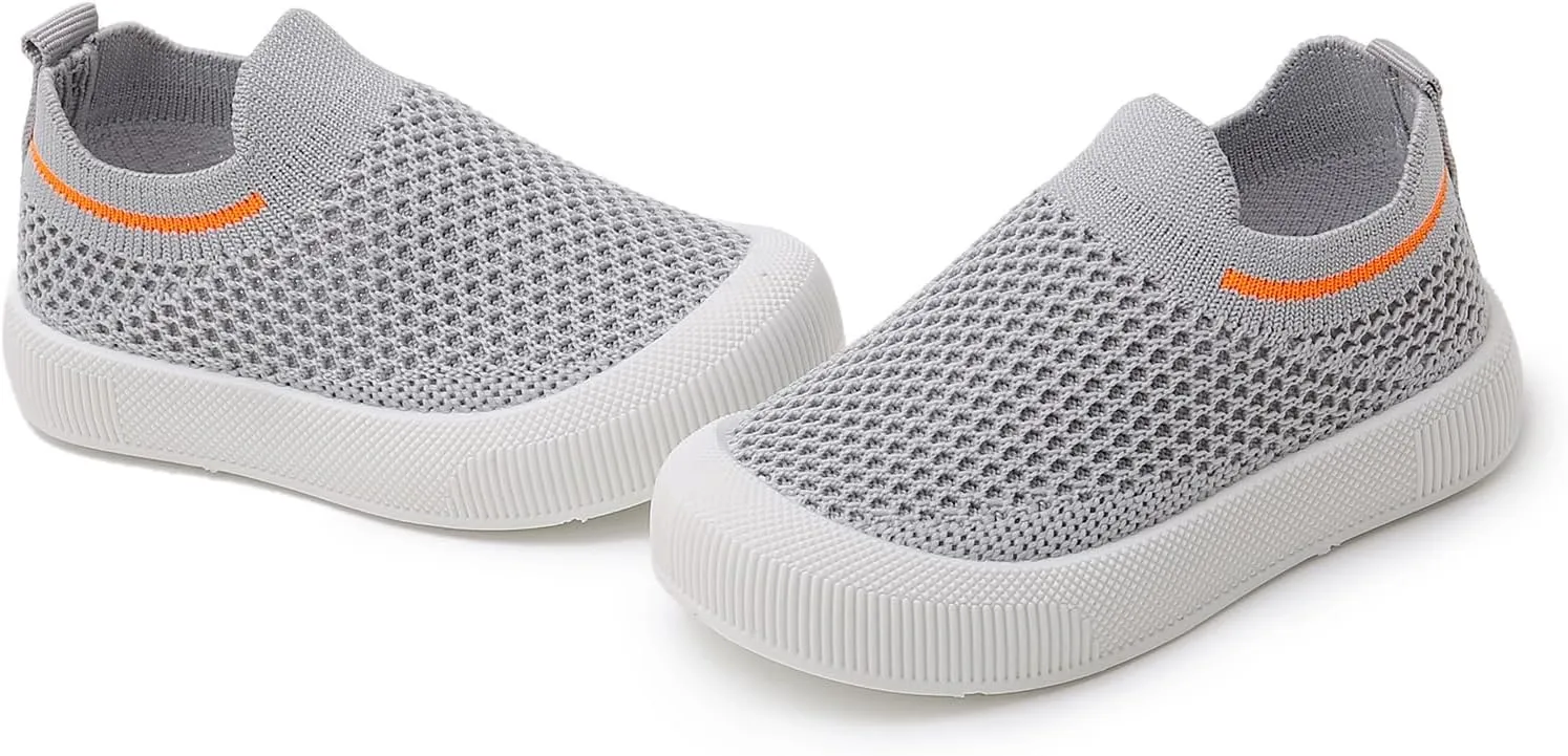 SOFMUO Baby Boys Girls Toddler Sneakers Kids Lightweight Knit Walking Shoes Mesh Breathable Tennis Trainers Shoe 1-3 Yrs