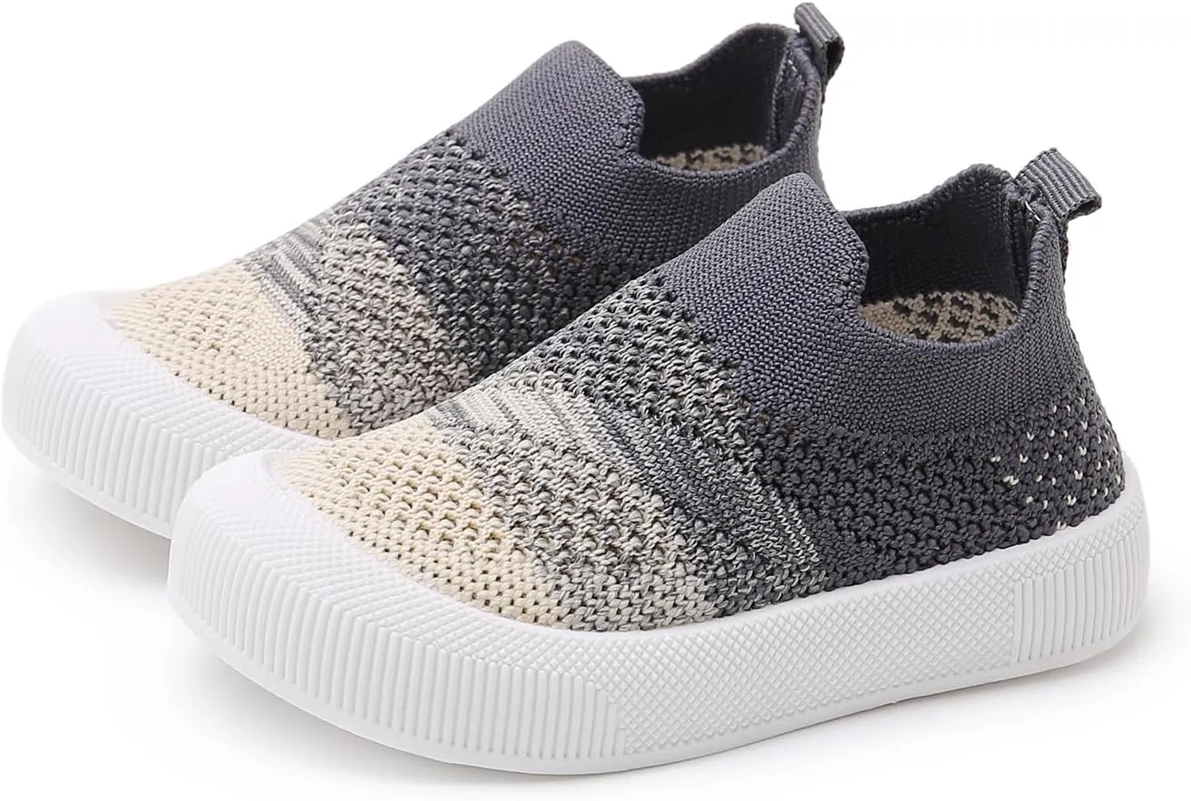 SOFMUO Baby Boys Girls Toddler Sneakers Kids Lightweight Knit Walking Shoes Mesh Breathable Tennis Trainers Shoe 1-3 Yrs