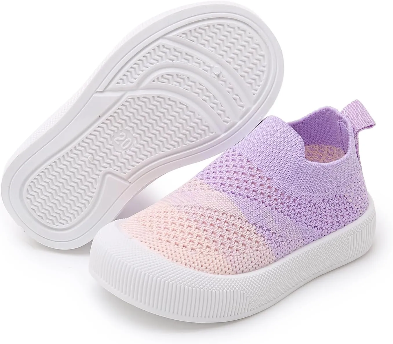 SOFMUO Baby Boys Girls Toddler Sneakers Kids Lightweight Knit Walking Shoes Mesh Breathable Tennis Trainers Shoe 1-3 Yrs