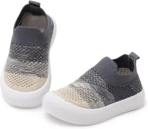 SOFMUO Baby Boys Girls Toddler Sneakers Kids Lightweight Knit Walking Shoes Mesh Breathable Tennis Trainers Shoe 1-3 Yrs