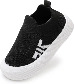 SOFMUO Baby Boys Girls Toddler Sneakers Kids Lightweight Knit Walking Shoes Mesh Breathable Tennis Trainers Shoe 1-3 Yrs