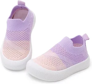 SOFMUO Baby Boys Girls Toddler Sneakers Kids Lightweight Knit Walking Shoes Mesh Breathable Tennis Trainers Shoe 1-3 Yrs