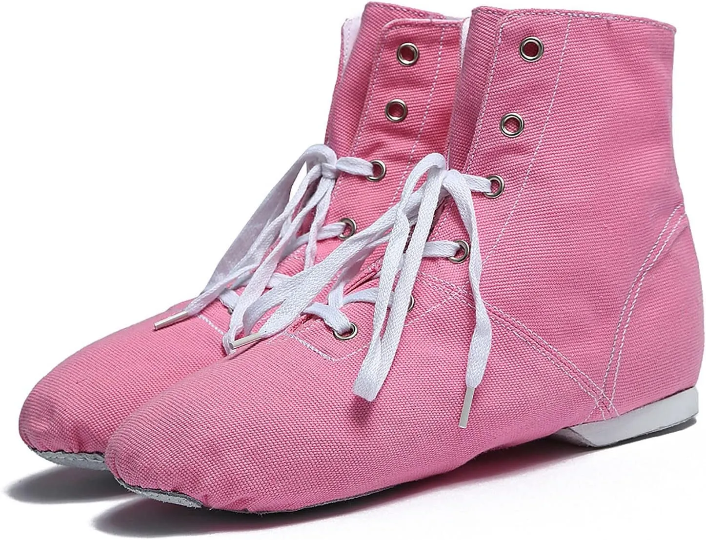 Split Sole Jazz Boots High Top Lace up Leather Canvas Dancing Shoes for Girls Boys (Toddler/Little Kid/Big Kid)