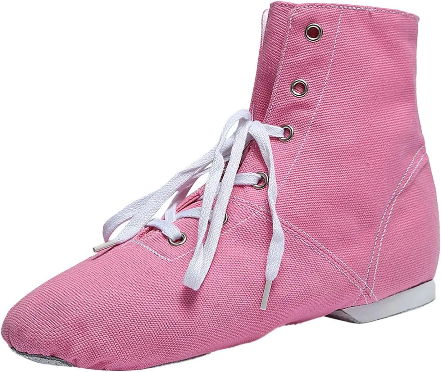 Split Sole Jazz Boots High Top Lace up Leather Canvas Dancing Shoes for Girls Boys (Toddler/Little Kid/Big Kid)