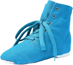 Split Sole Jazz Boots High Top Lace up Leather Canvas Dancing Shoes for Girls Boys (Toddler/Little Kid/Big Kid)