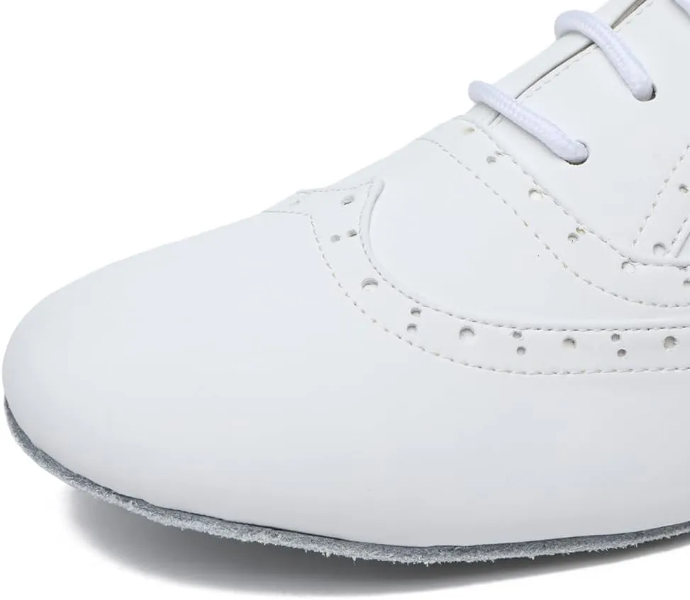 SWDZM Mens Lace up Leather Oxford Dance Shoe Smooth Latin Ballroom Dance Shoes