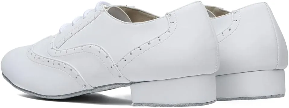 SWDZM Mens Lace up Leather Oxford Dance Shoe Smooth Latin Ballroom Dance Shoes