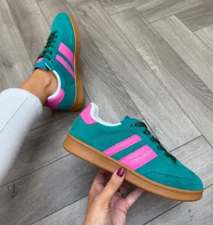 Teddy Smith (SS25) Lace Up Trainer With Gum Sole 120007 - Verde *Dark Green* (TS7)
