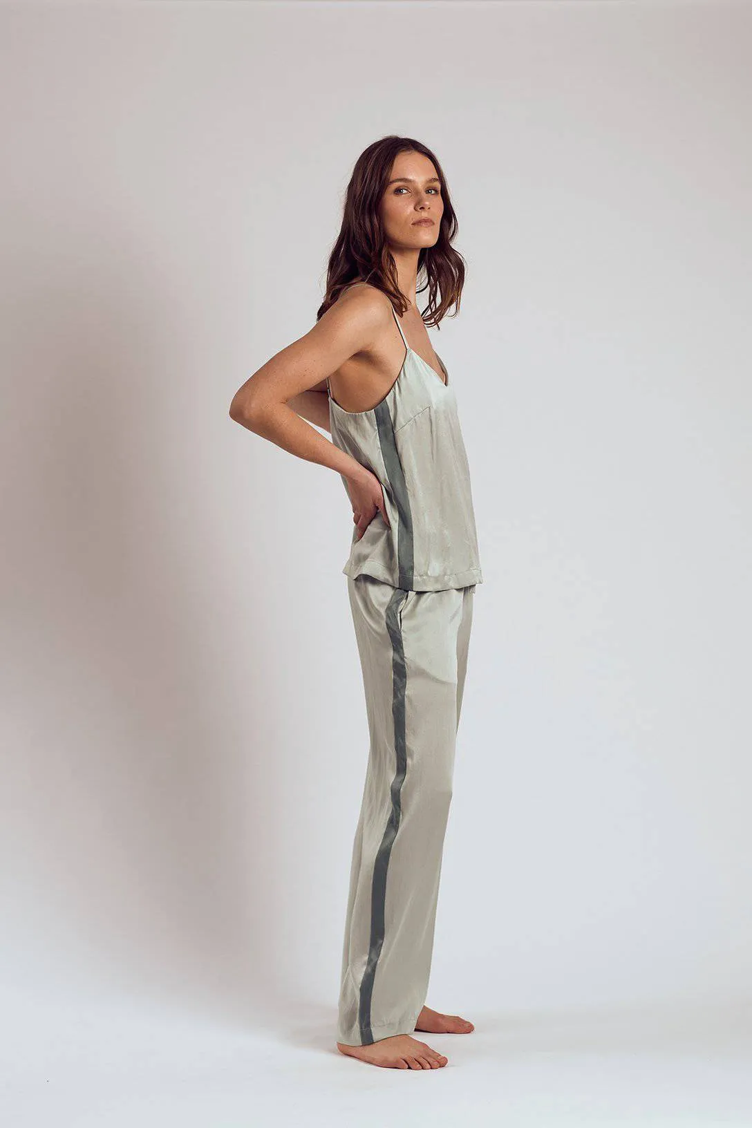 The Silk Robe Silk Flowy Set | Chartreuse