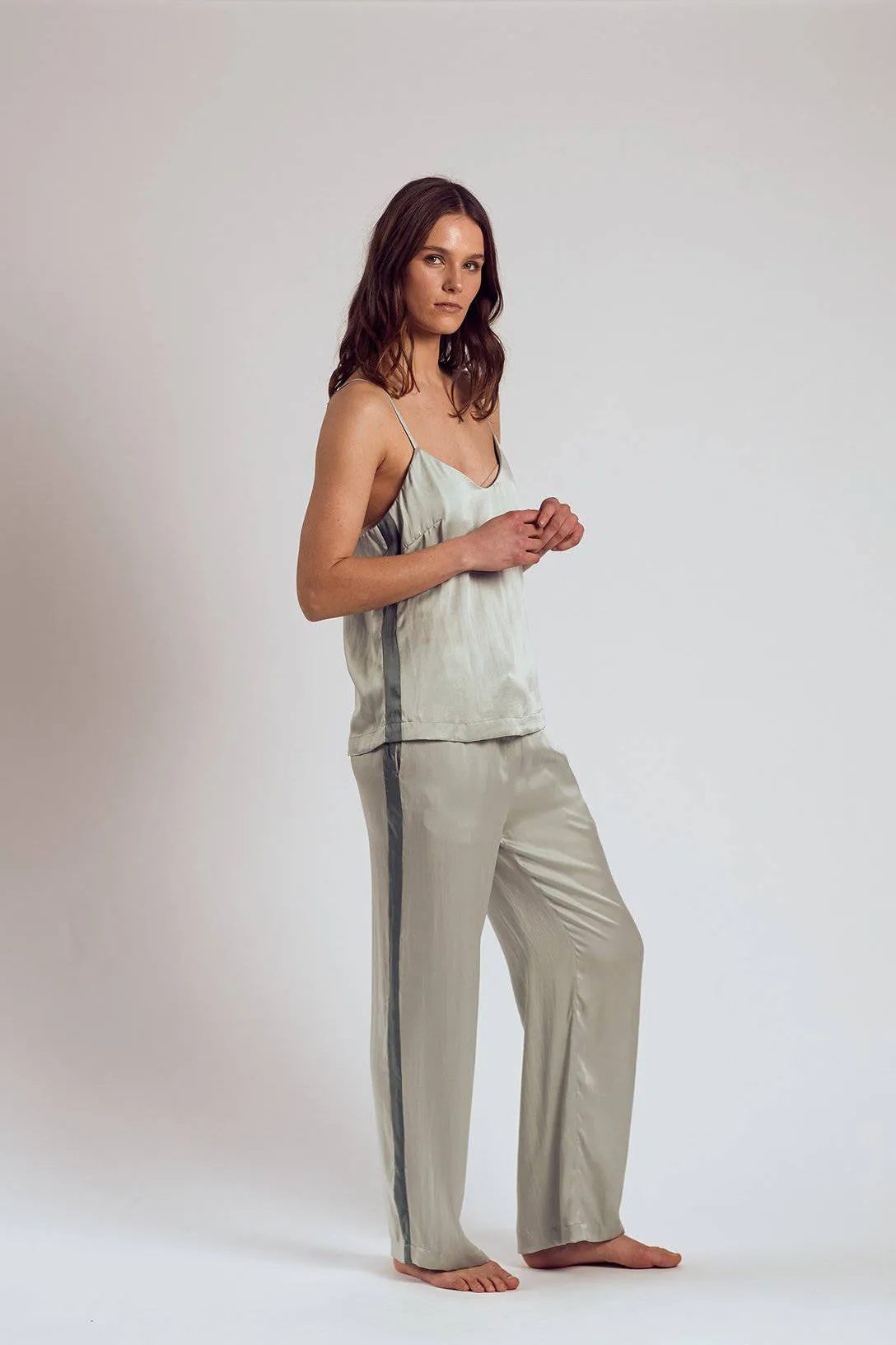 The Silk Robe Silk Flowy Set | Chartreuse