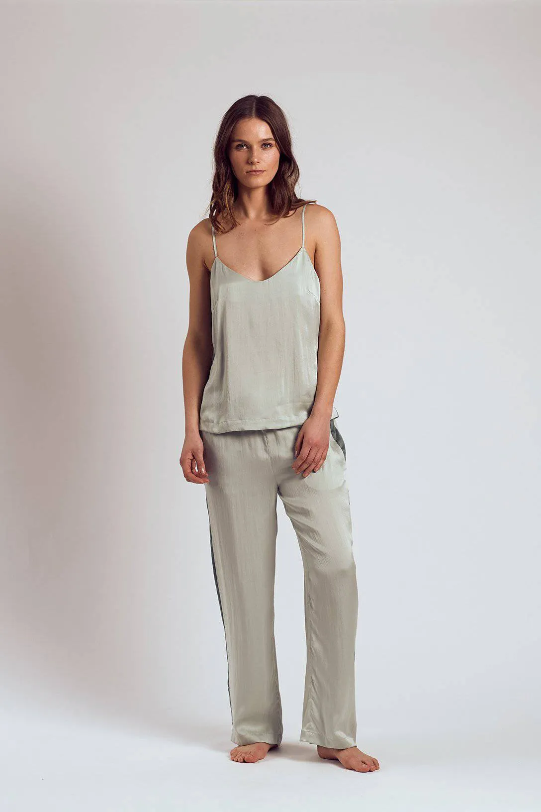 The Silk Robe Silk Flowy Set | Chartreuse