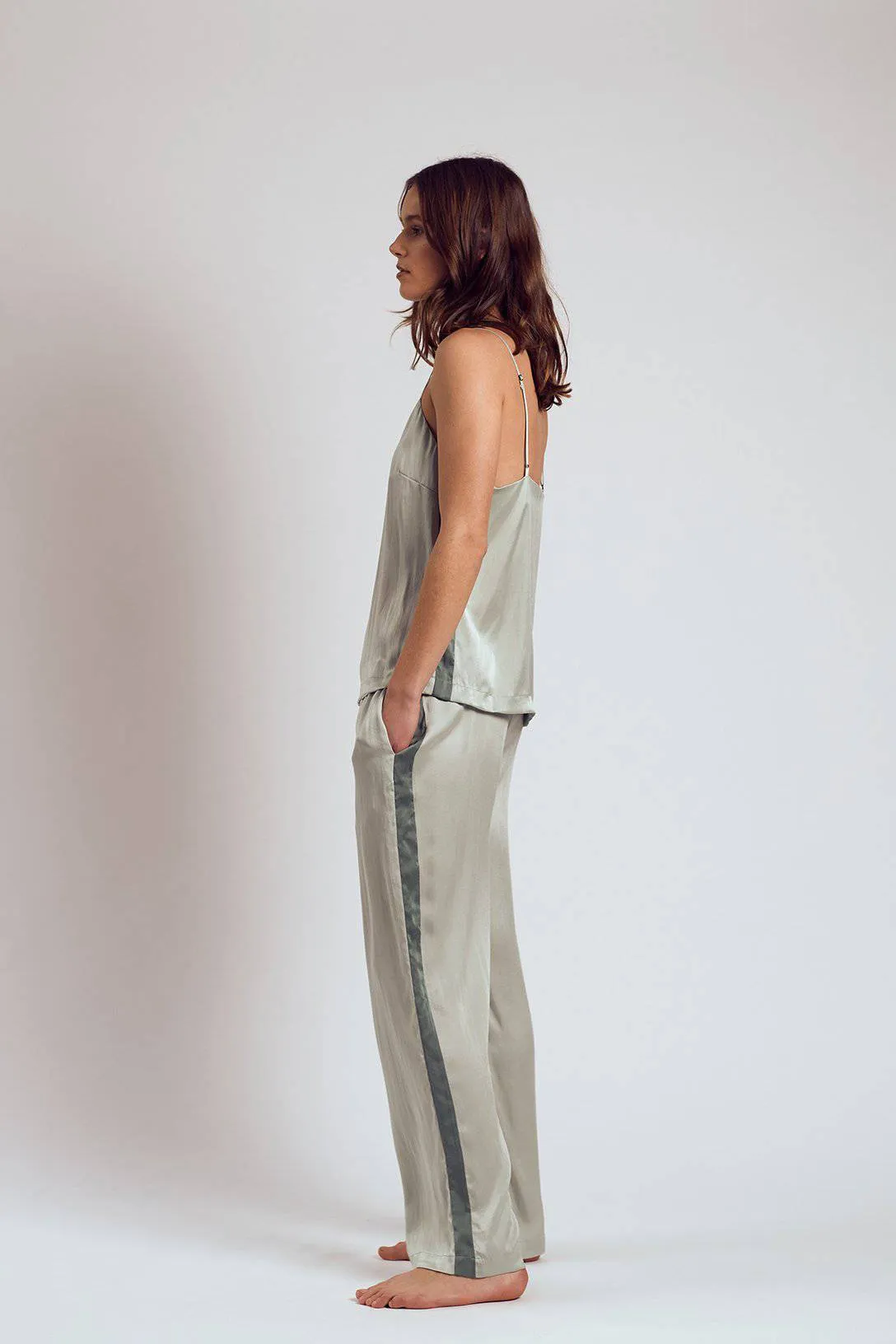 The Silk Robe Silk Flowy Set | Chartreuse