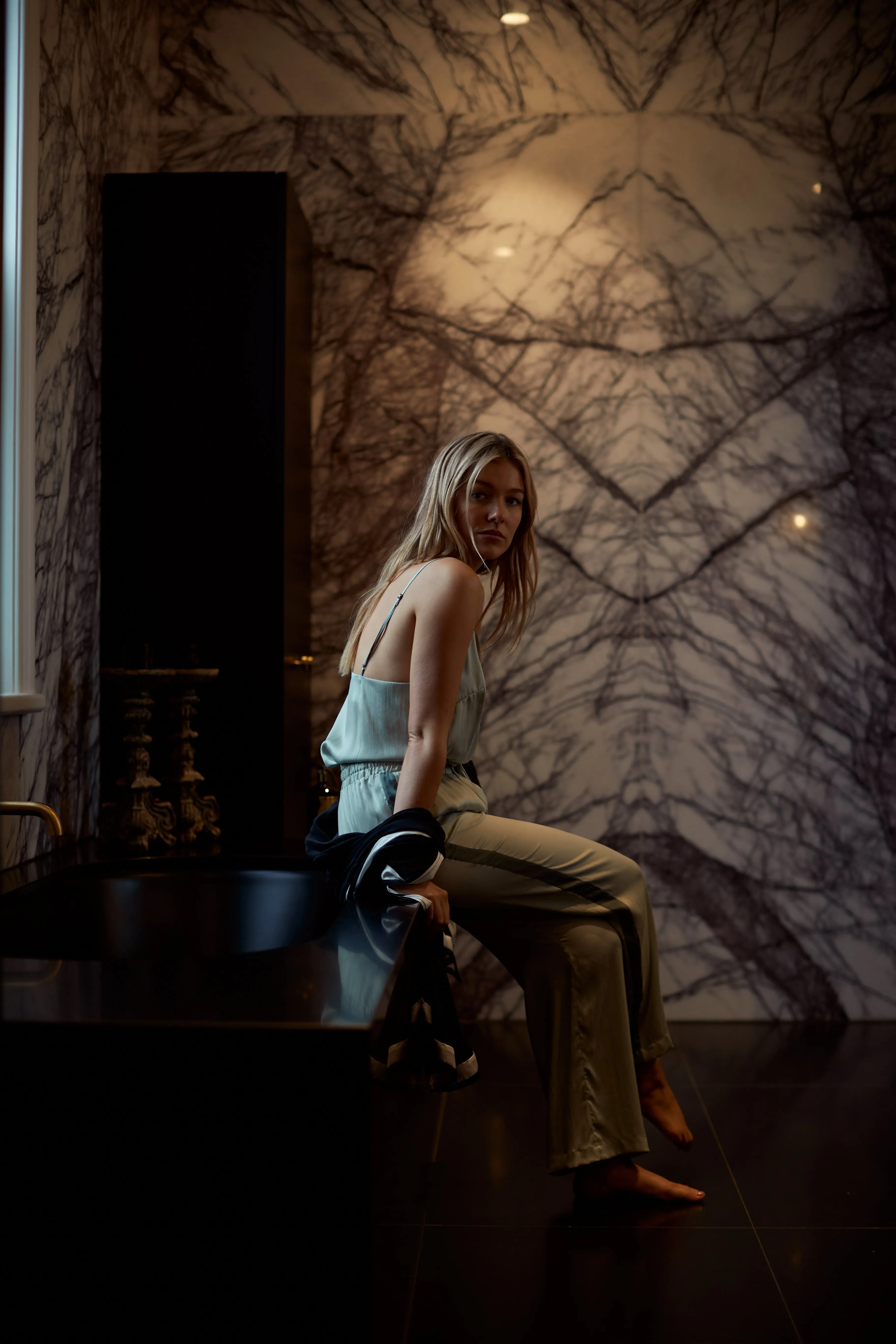 The Silk Robe Silk Flowy Set | Chartreuse