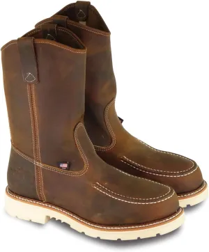 Thorogood American Heritage 11 Steel Toe Wellington Boots for Men - Premium Full-Grain Leather with Slip-Resistant Heel Outsole and Comfort Insole; EH Rated