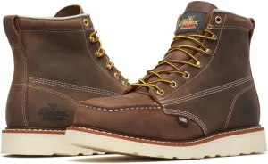 Thorogood American Heritage 6 Steel Toe Work Boots for Men - Full-Grain Leather with Moc Toe, Slip-Resistant Wedge Outsole, and Comfort Insole; EH Rated