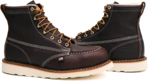 Thorogood American Heritage 6 Steel Toe Work Boots for Men - Full-Grain Leather with Moc Toe, Slip-Resistant Wedge Outsole, and Comfort Insole; EH Rated