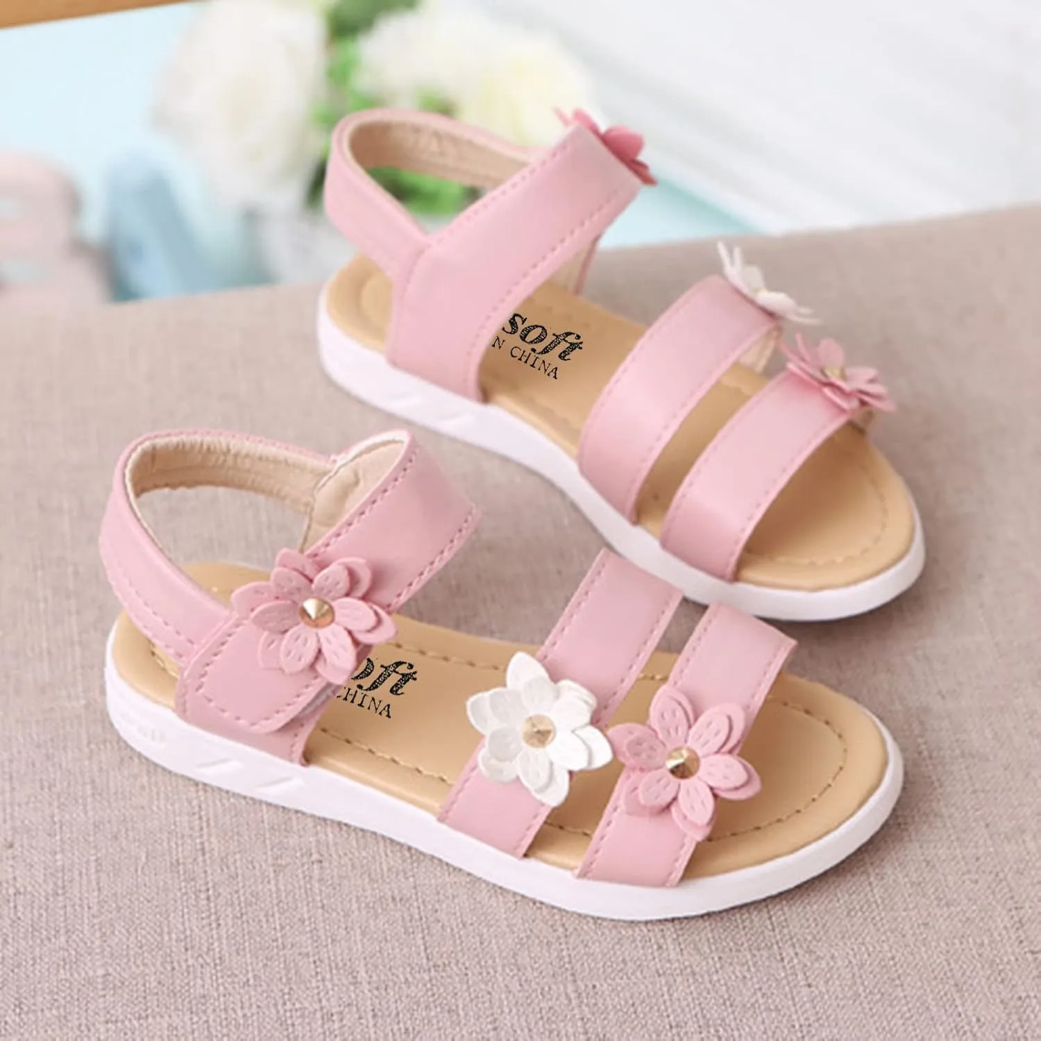 Toddler Girls Rubber Non-Slip Sandals Kids Flower Shoes Baby Baby Shoes Baby Girl Booties