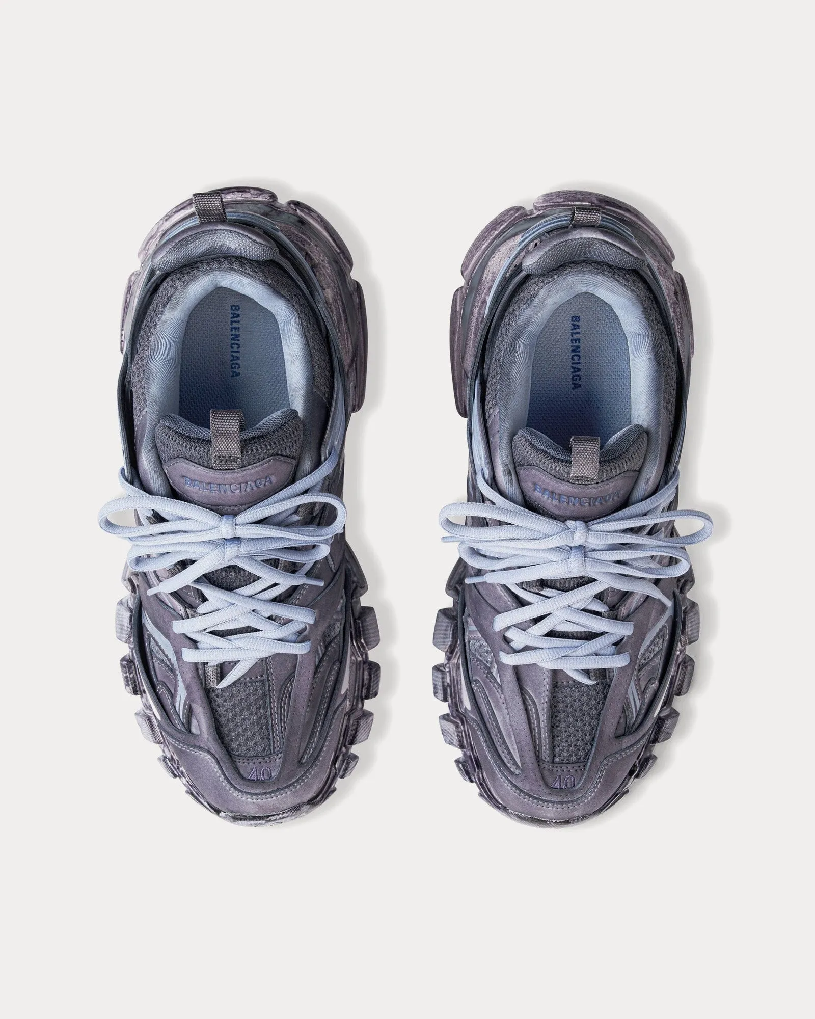 Track Mesh & Nylon Fabric Blue Low Top Sneakers