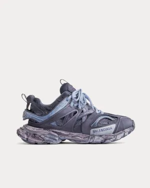 Track Mesh & Nylon Fabric Blue Low Top Sneakers