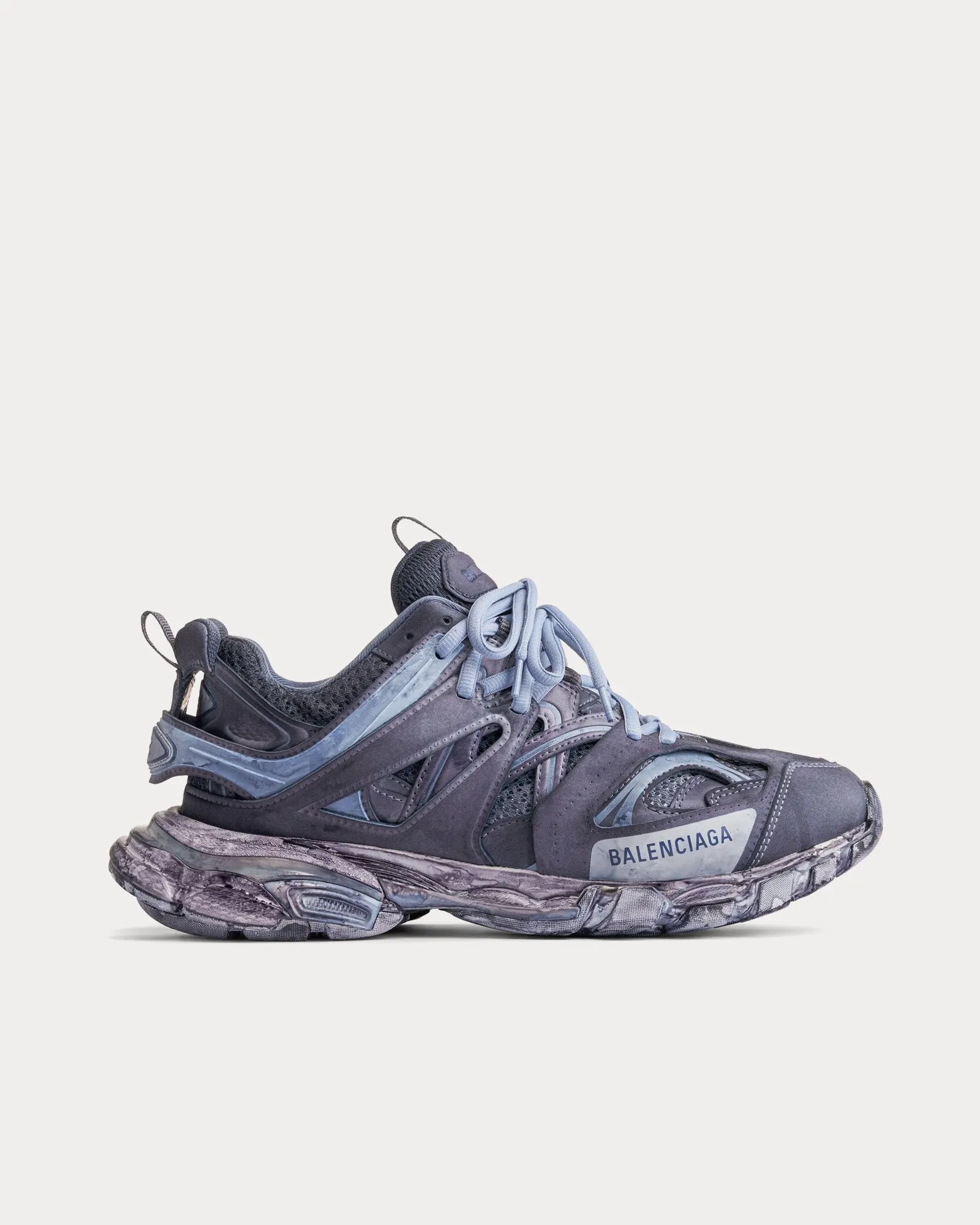 Track Mesh & Nylon Fabric Blue Low Top Sneakers