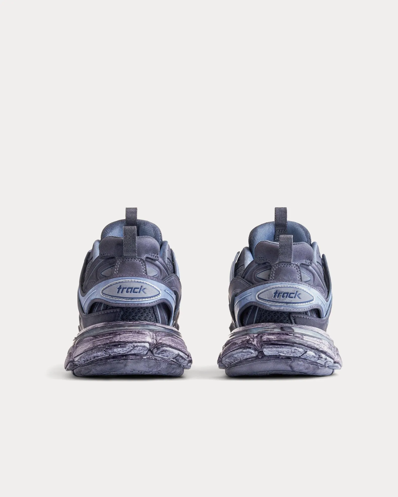 Track Mesh & Nylon Fabric Blue Low Top Sneakers