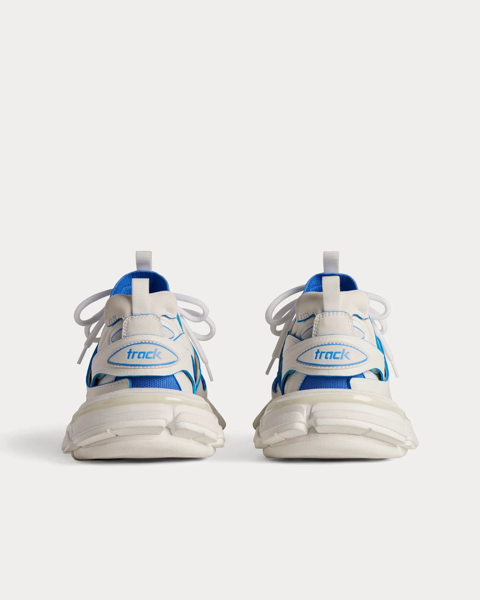 Track Sock Nylon & Knit White / Blue Low Top Sneakers