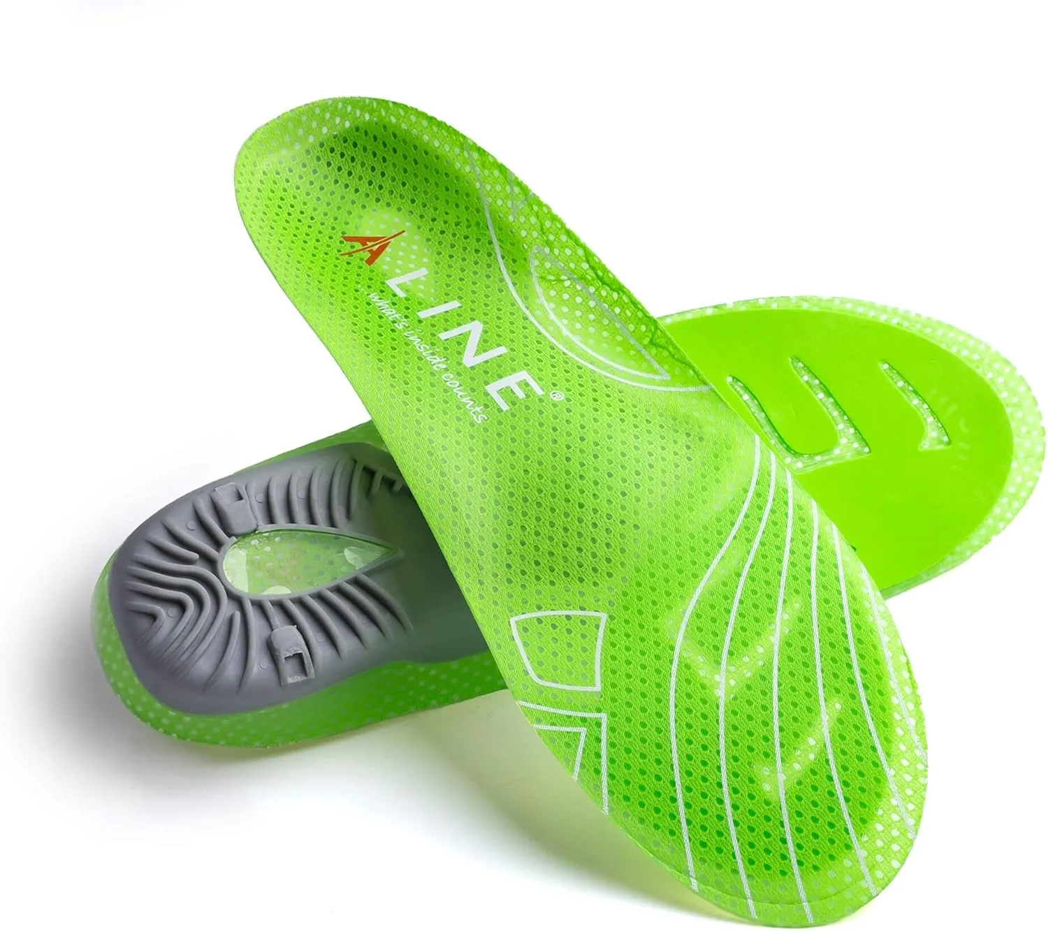 Traction Shoe Inserts  Flat Foot Athletic Shoe Insole, Plantar Fasciitis, Arch Support Insoles for Men and Women. Green - Men 9.5-10.5 / Women 10.5-11.5 / EU 42.5-44
