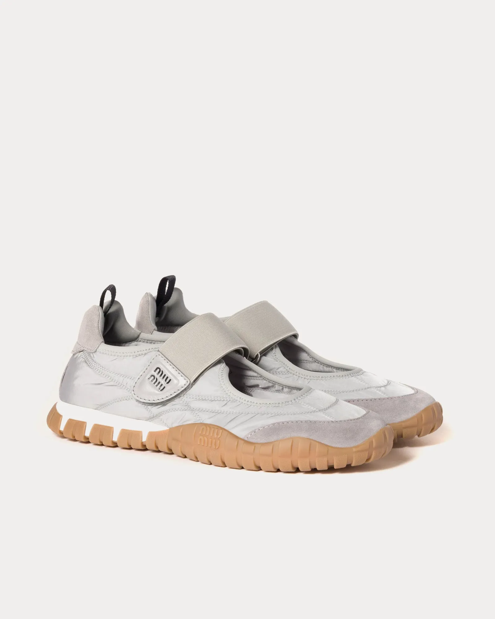 Tyre Technical Fabric & Suede Cloudy Grey Ballerinas