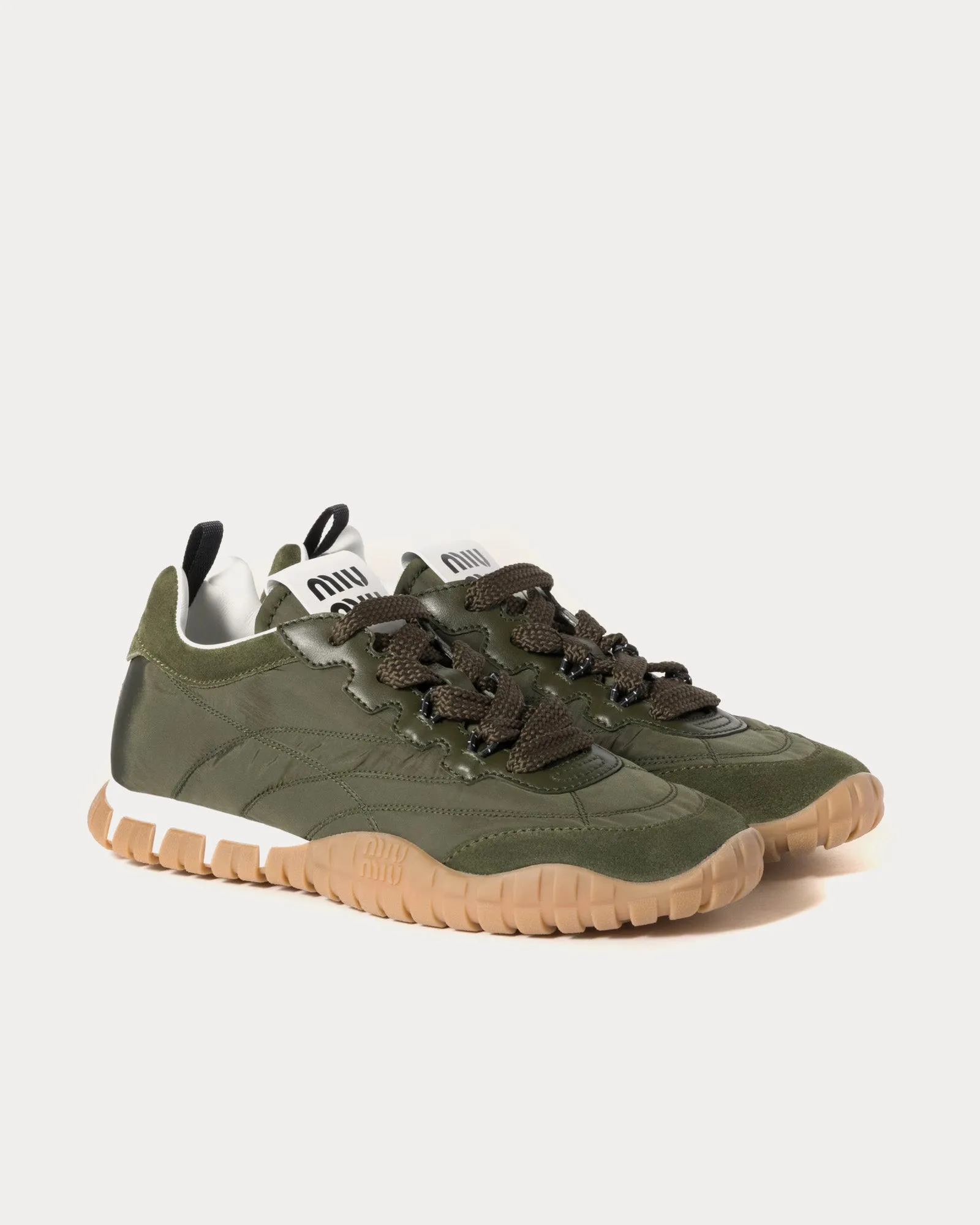 Tyre Technical Fabric & Suede Loden Green Low Top Sneakers