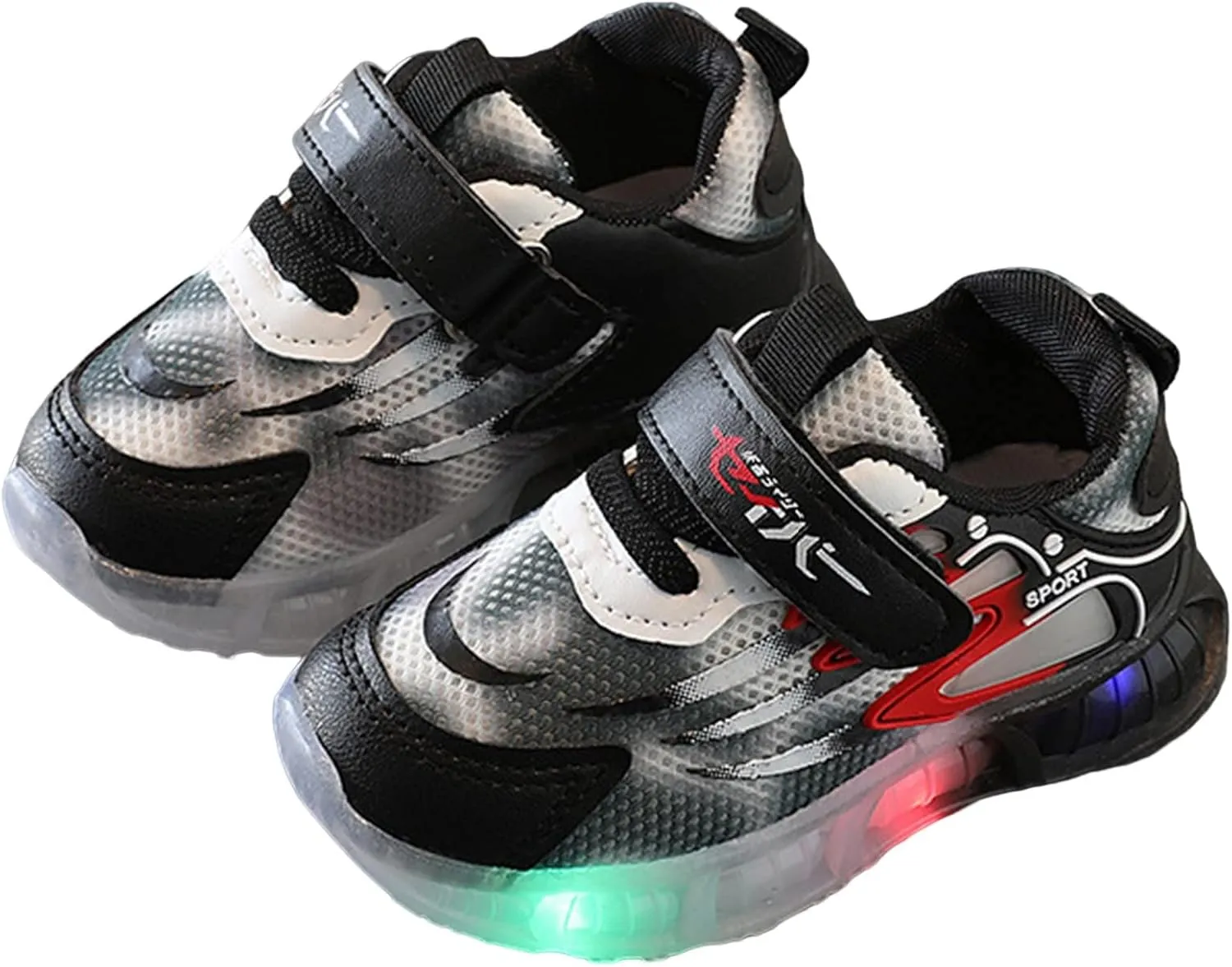 Unisex Kids' Light Up Shoes Slip On Sneaker Toddler Walking Shoes Non-Slip Breathable Sports Running Shoes