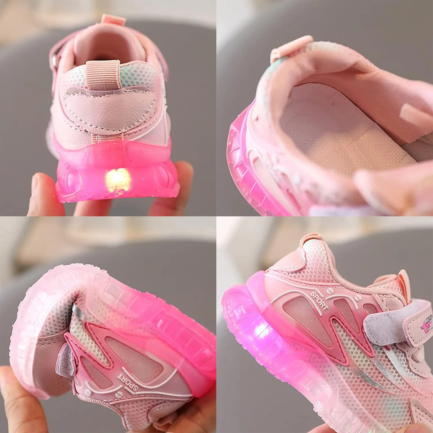Unisex Kids' Light Up Shoes Slip On Sneaker Toddler Walking Shoes Non-Slip Breathable Sports Running Shoes