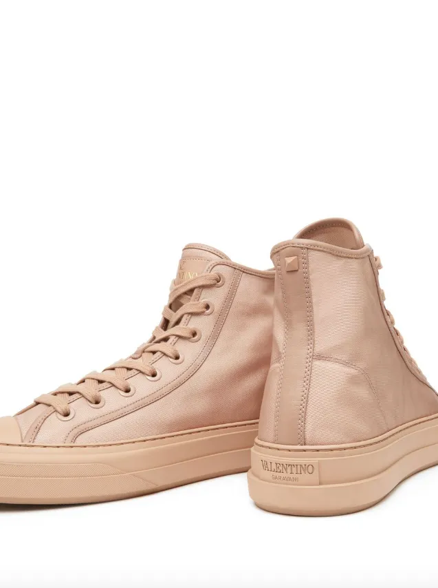 Valentino Garavani totaloop nylon and leather high-top sneaker