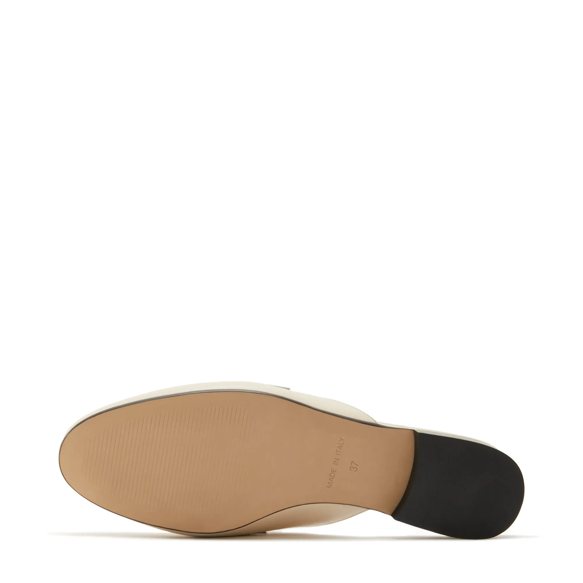 Vendôme Fleur crème calfskin leather backless loafers