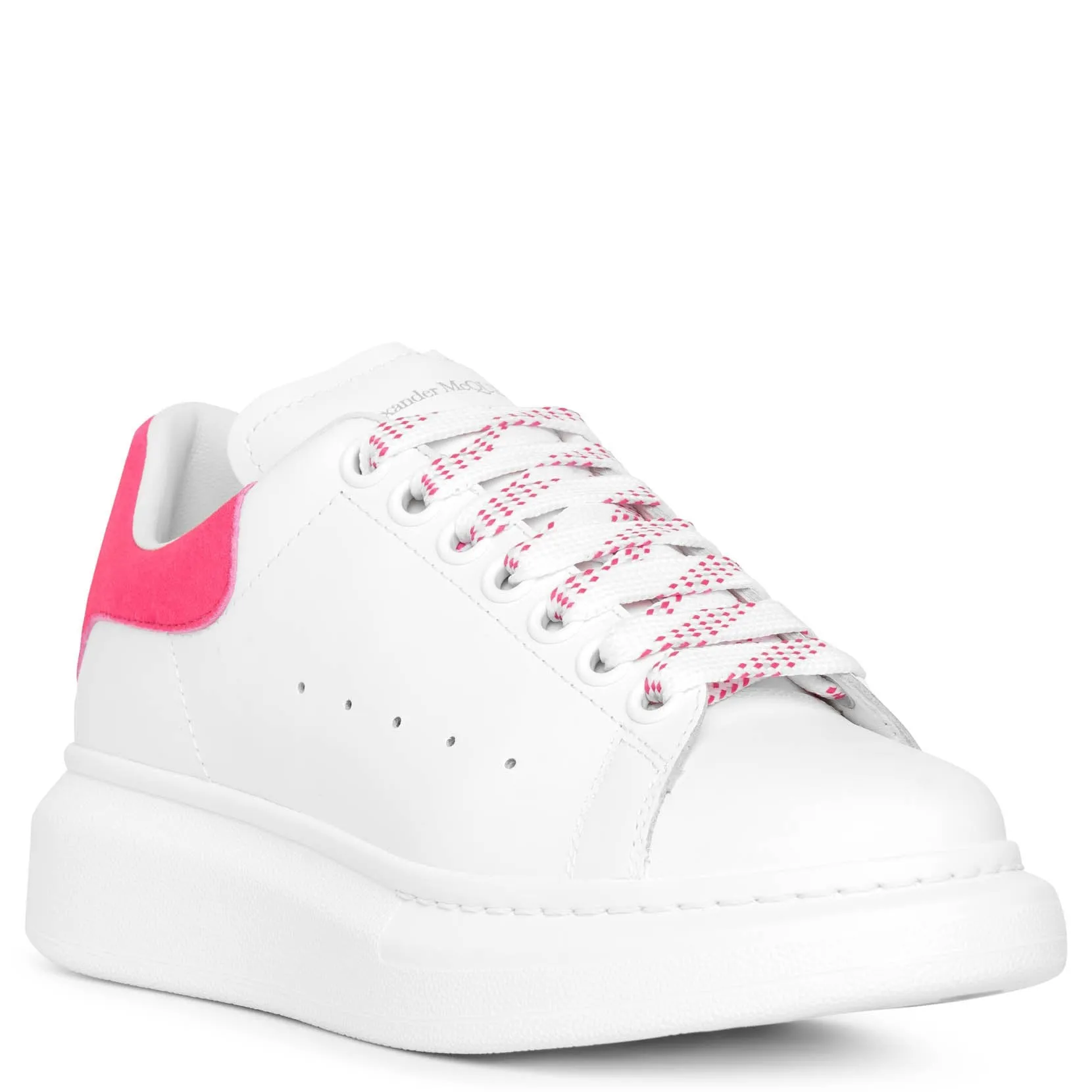 White and peony pink classic sneakers
