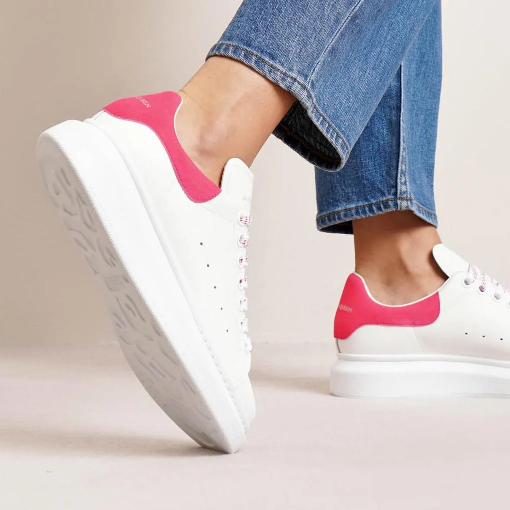 White and peony pink classic sneakers