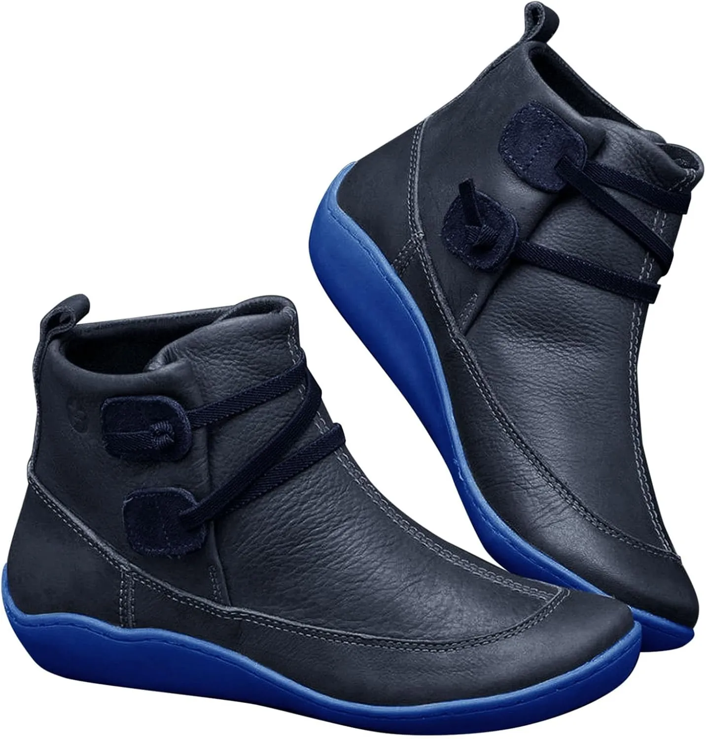Winter Boots for Women Ankle Black Suede Booties Ladies Hiking Boots Ankle Bootie for Women with Heel Keep Warm Flat Bottom Chunky Low Heel Classic Pointed Toe