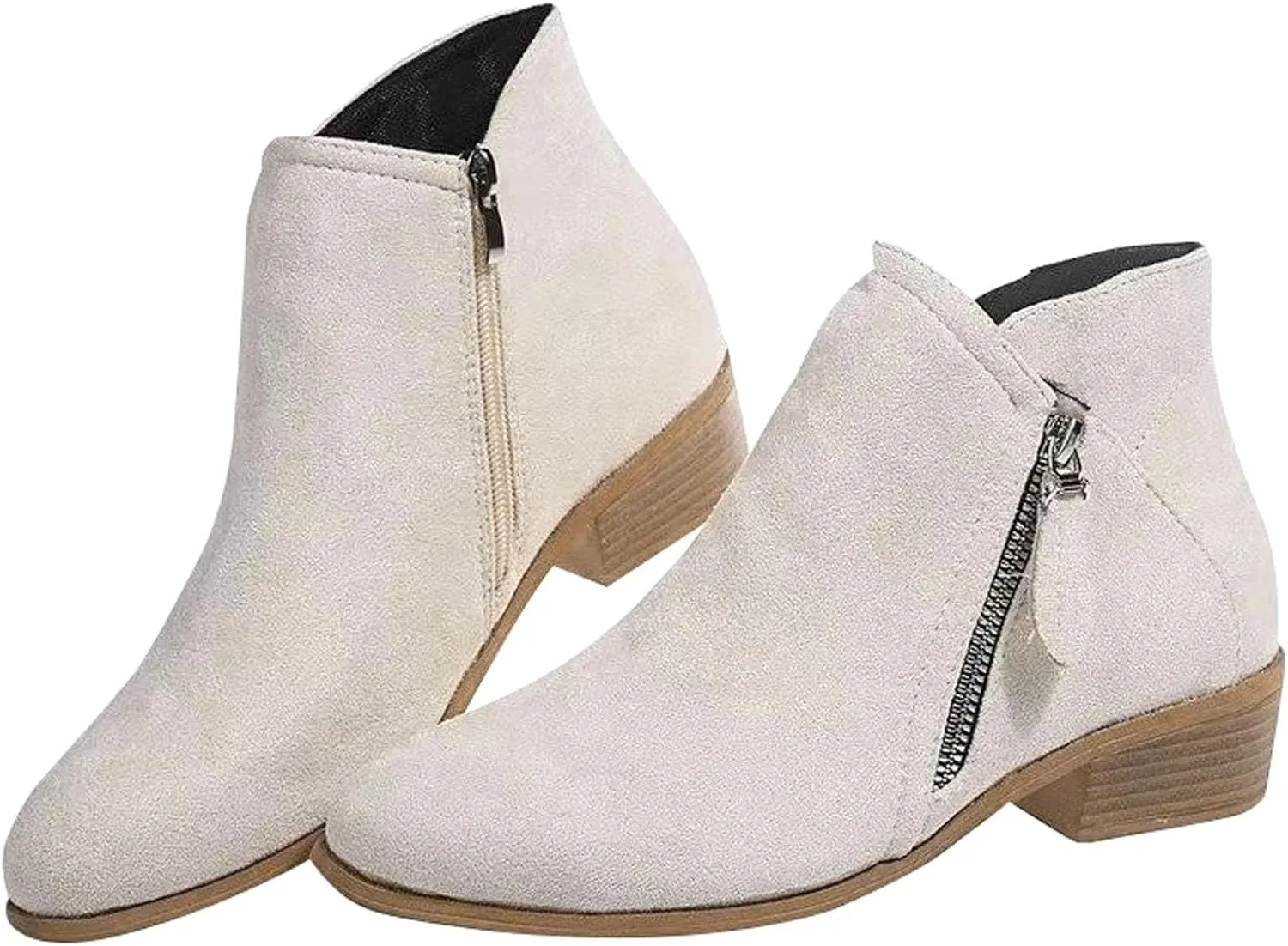 Women's Ankle Boots & Booties Low Heel Booties Short Boots for Women Hiking Boot Laces Men Comfy Casual Closed Back Chunky Low Heel Classic Pointed Toe