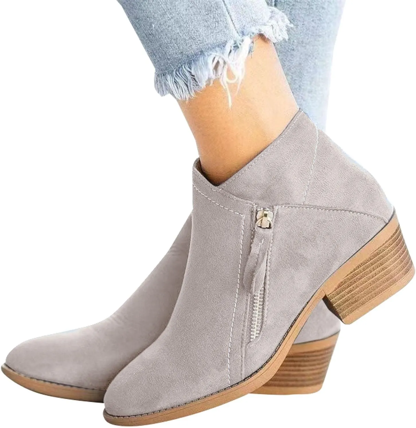 Women's Ankle Boots & Booties Low Heel Booties Short Boots for Women Hiking Boot Laces Men Comfy Casual Closed Back Chunky Low Heel Classic Pointed Toe
