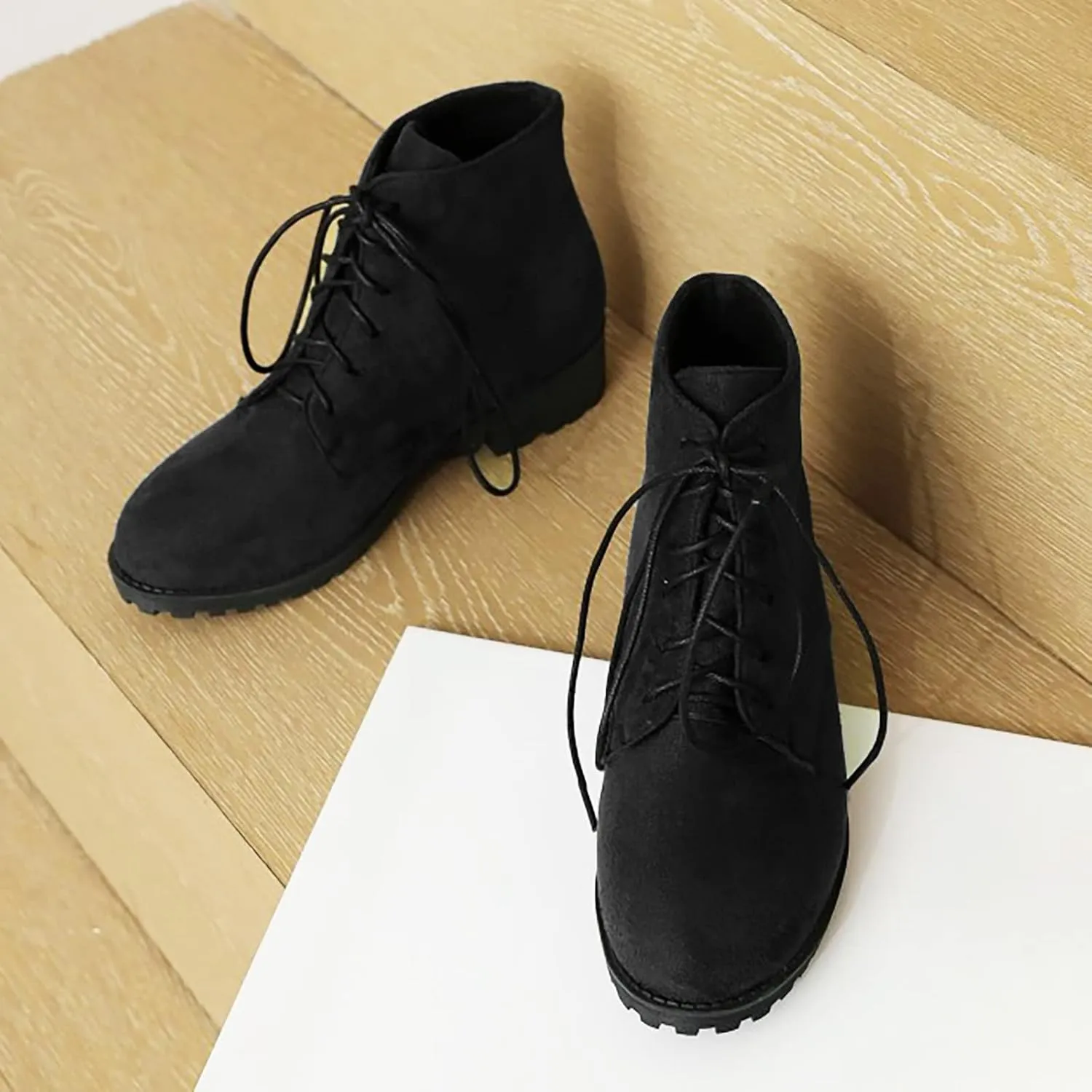 Womens Boots Ankle Leather Booties for Women 2024 Low Heel Ankle Boots for Women Black Ankle Boot Fashion Casual Comfy Soft Chunky Low Heel Classic Pointed Toe