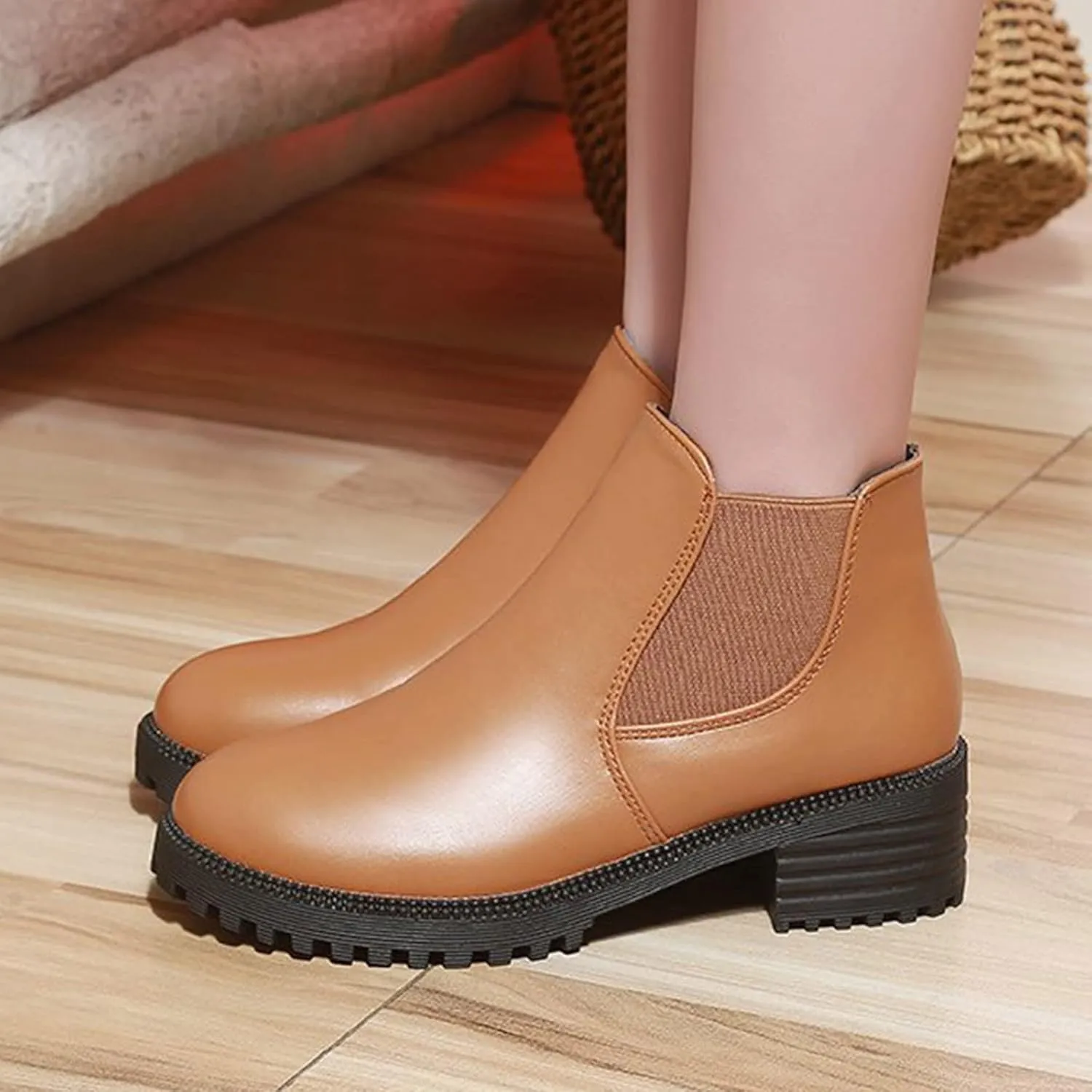 Womens Boots Fall 2024 Ankle Womens Black Booties with Heel Women Wide Boots Wedge Boot Lightweight Breathable Chunky Low Heel Classic Pointed Toe