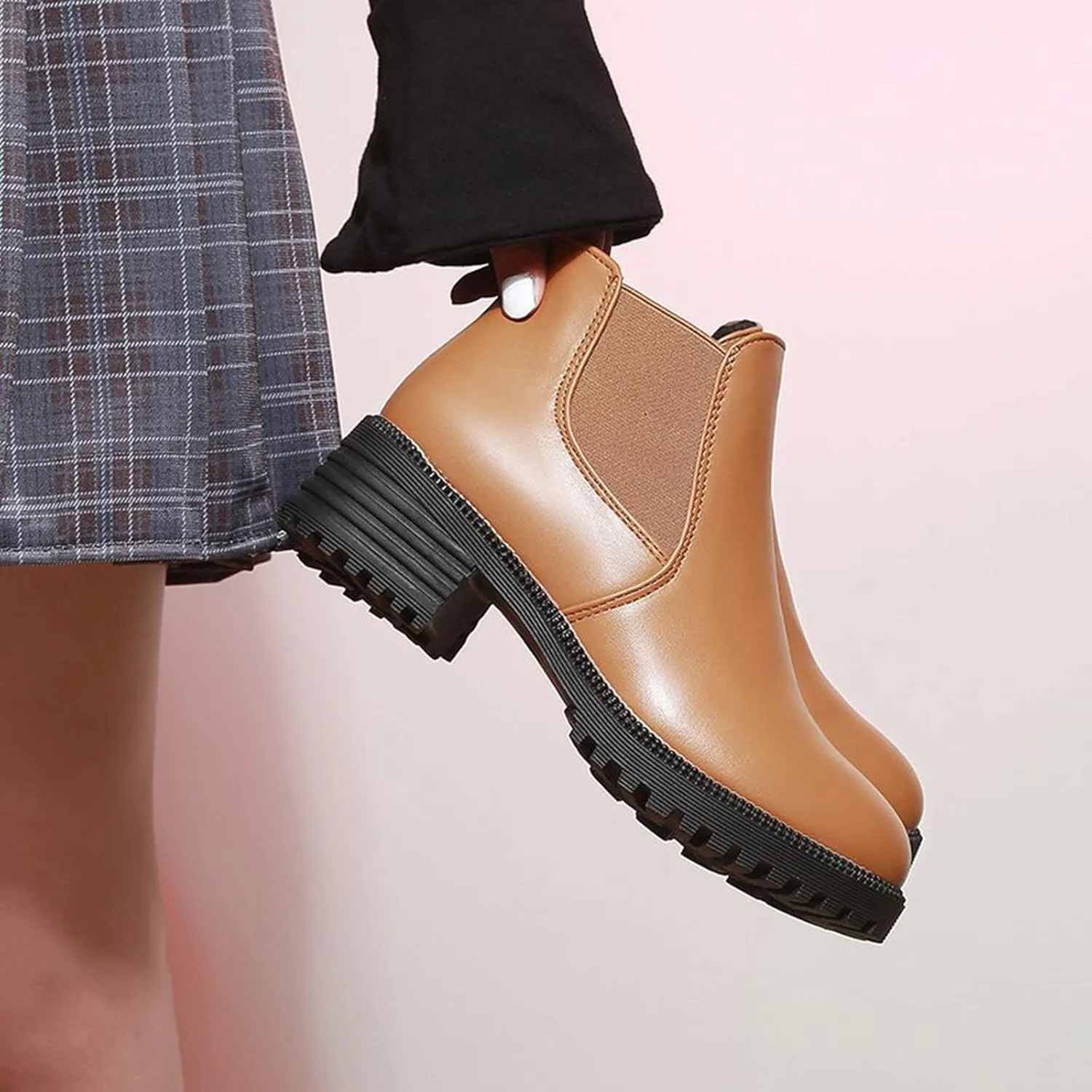 Womens Boots Fall 2024 Ankle Womens Black Booties with Heel Women Wide Boots Wedge Boot Lightweight Breathable Chunky Low Heel Classic Pointed Toe