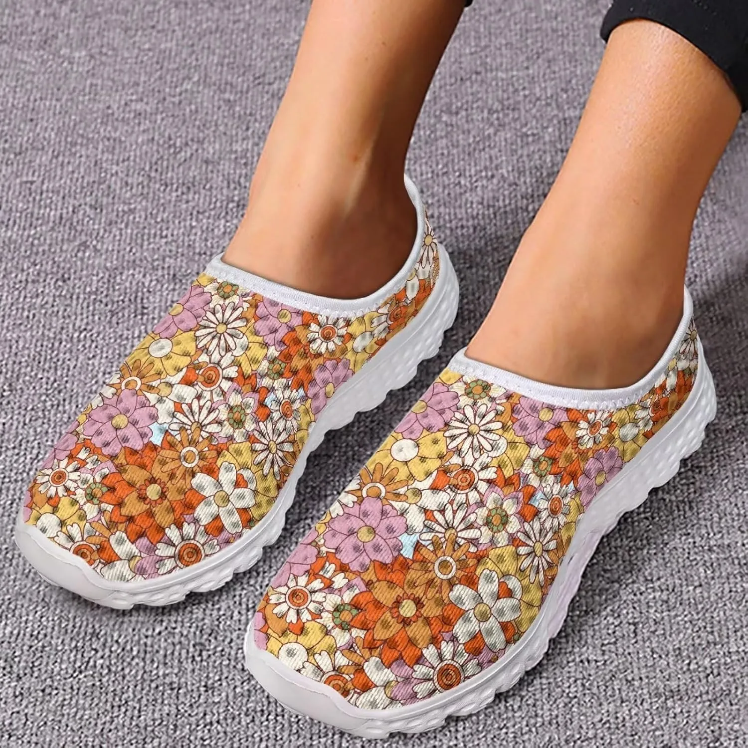 Womens Slip On Sneakers Women Walking Tennis Shoes Lightweight Casual Sneakers for Gym Travel Work Pregnant