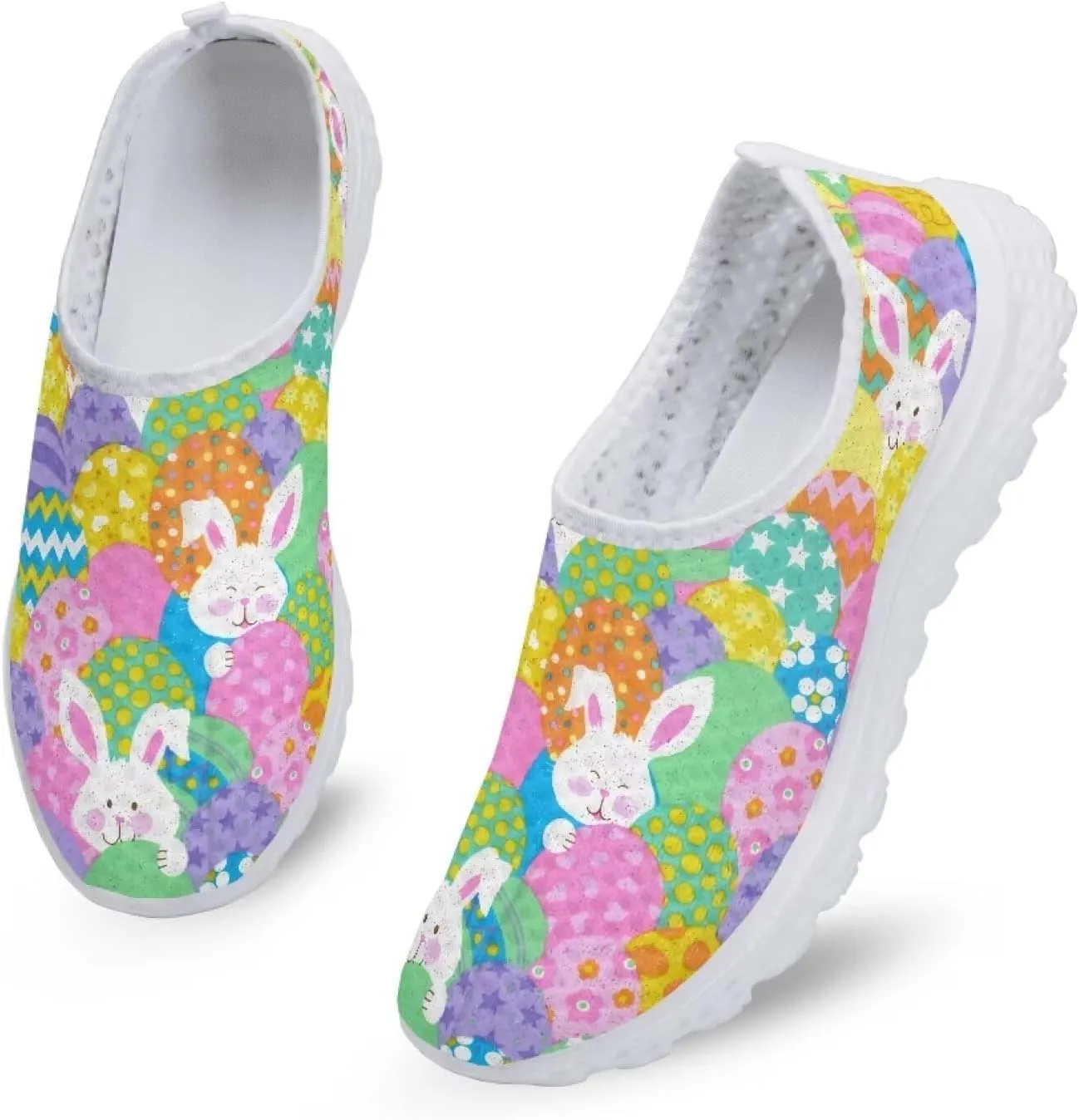 Women's Walking Shoes Men Mesh Sneaker Flat Slip On Breathable Trainers US 5-12